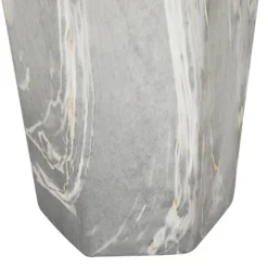 Vases-Kirkland's Home Gray And Gold Faux Marble Geometric Vase Gray/Gold