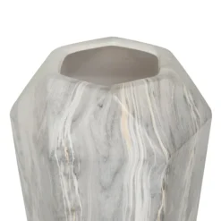 Vases-Kirkland's Home Gray And Gold Faux Marble Geometric Vase Gray/Gold