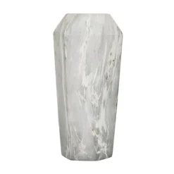 Vases-Kirkland's Home Gray And Gold Faux Marble Geometric Vase Gray/Gold