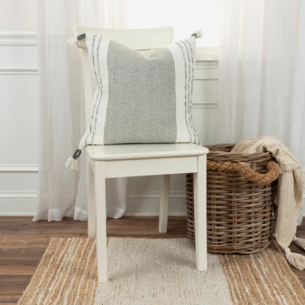 Pillows-Kirkland's Home Gray And Ivory Color Block Pillow Gray/Ivory