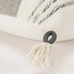 Pillows-Kirkland's Home Gray And Ivory Color Block Pillow Gray/Ivory