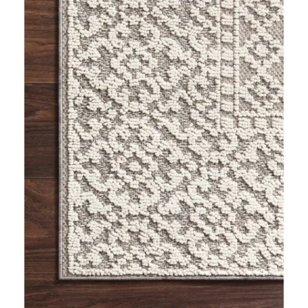 Outdoor Rugs-Kirkland's Home Gray And Ivory Lace Border Outdoor Area Rug, 6X9 Ivory/Gray