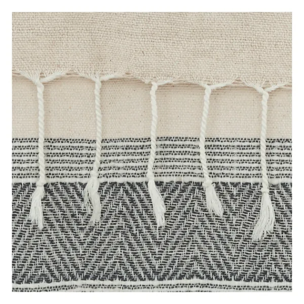 Blankets & Throws-Kirkland's Home Gray And Natural Colorblock Chevron Throw Gray/Tan