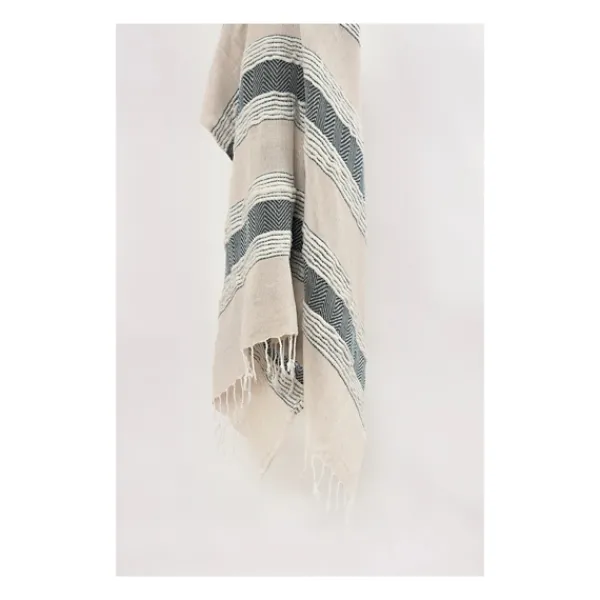 Blankets & Throws-Kirkland's Home Gray And Natural Colorblock Chevron Throw Gray/Tan