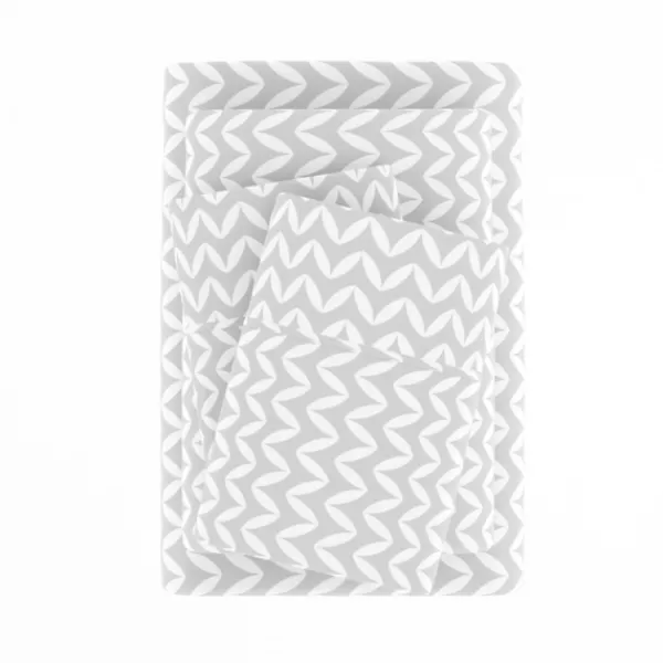 Bed Sheets-Kirkland's Home Gray And White Chevron 3-Pc. Twin Sheet Set Gray/White