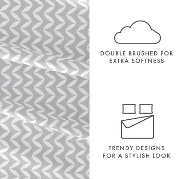 Bed Sheets-Kirkland's Home Gray And White Chevron 3-Pc. Twin Sheet Set Gray/White