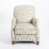 Accent Chairs-Kirkland's Home Gray And White Damask Upholstered Recliner Gray/White