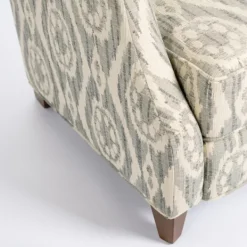 Accent Chairs-Kirkland's Home Gray And White Damask Upholstered Recliner Gray/White