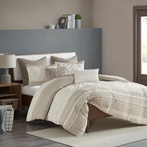 Duvets-Kirkland's Home Gray And White 3-Pc. California King Duvet Set Gray/White