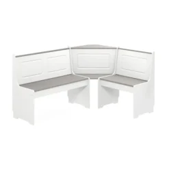 Dining Sets-Kirkland's Home Gray And White 3-Pc. Dining Nook Set