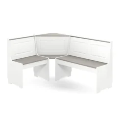 Dining Sets-Kirkland's Home Gray And White 3-Pc. Dining Nook Set