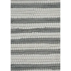 Pillows-Kirkland's Home Gray And White Stripped Jute Border Accent Pillow Gray/White/Tan