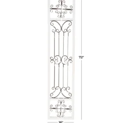 Wall Plaques-Kirkland's Home Gray Angelic Scrollwork Panel Wall Plaque Gray/Tan