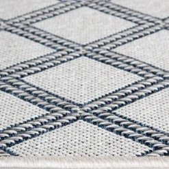 Outdoor Rugs-Kirkland's Home Gray Auckland Trellis Outdoor Area Rug, 6X9 Gray/Blue