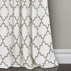 Curtains & Drapes-Kirkland's Home Gray Bella Curtain Panel Set, 84 In. Gray/White