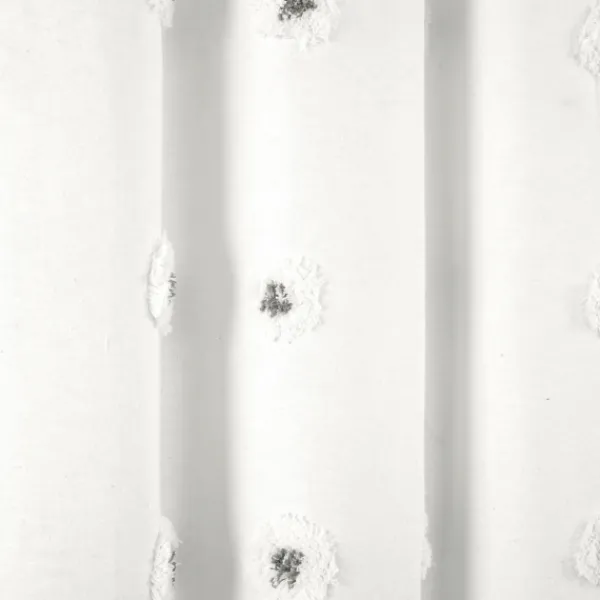 Shower Curtains-Kirkland's Home Gray Boho Tufted Circles Shower Curtain Gray/White