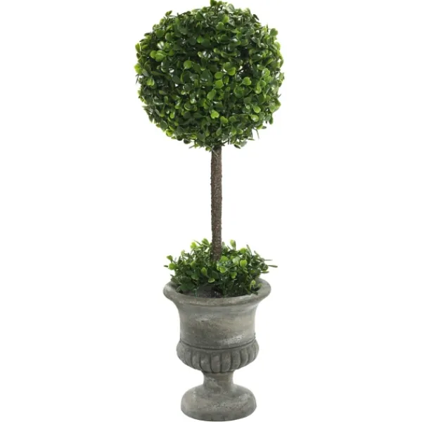 Trees & Topiaries-Kirkland's Home Gray Boxwood Pedestal Urn Topiary, 2 Ft.