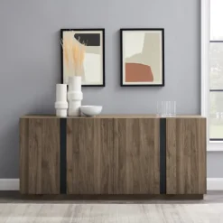 Cabinets & Sideboards-Kirkland's Home Gray Brown Modern 2-Door Sideboard Gray/Brown