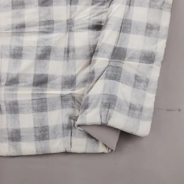 Comforters-Kirkland's Home Gray Buffalo Check 5-Pc. King Comforter Set Gray/White