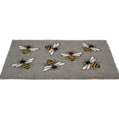Doormats-Kirkland's Home Gray Bumblebee Doormat Gray/Yellow