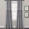 Curtains & Drapes-Kirkland's Home Gray Button And Stripe Curtain Panel Set, 95 In. Gray/White