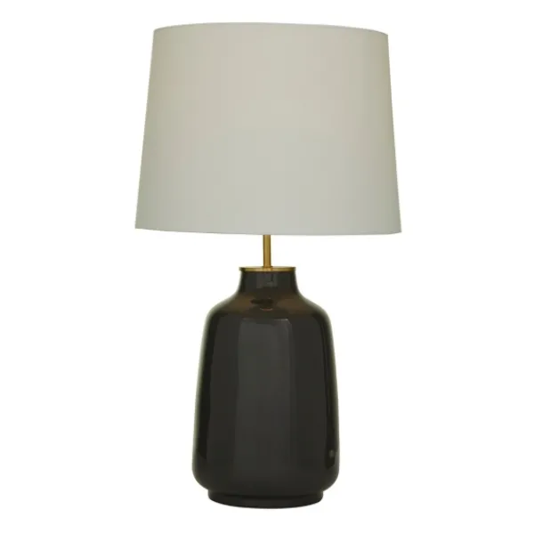 Table Lamps-Kirkland's Home Gray Ceramic Base Gold Accent Table Lamp White