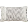 Pillows-Kirkland's Home Gray Chevron Long Stitch Lumbar Throw Pillow Gray/White