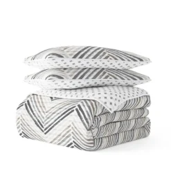 Quilts-Kirkland's Home Gray Chevron Reversible 2-Pc. Twin Quilt Set Gray/White