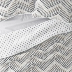 Quilts-Kirkland's Home Gray Chevron Reversible 2-Pc. Twin Quilt Set Gray/White