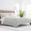 Quilts-Kirkland's Home Gray Chevron Reversible 3-Pc. King Quilt Set Gray/White
