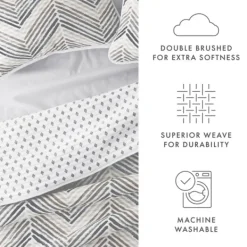 Quilts-Kirkland's Home Gray Chevron Reversible 3-Pc. King Quilt Set Gray/White