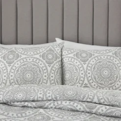 Comforters-Kirkland's Home Gray Cloud Floral King 3-Pc. Comforter Set Gray/White
