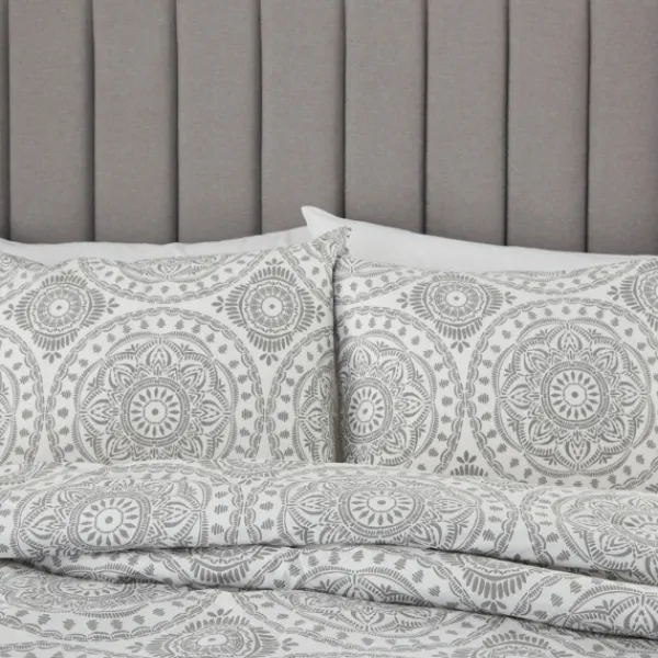 Comforters-Kirkland's Home Gray Cloud Floral King 3-Pc. Comforter Set Gray/White