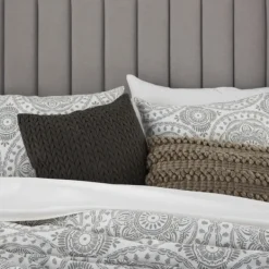 Comforters-Kirkland's Home Gray Cloud Floral King 3-Pc. Comforter Set Gray/White