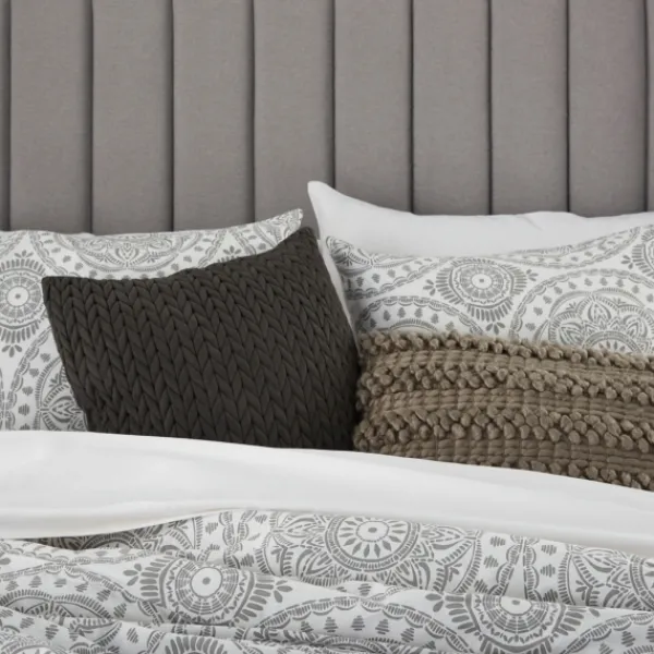 Comforters-Kirkland's Home Gray Cloud Floral King 3-Pc. Comforter Set Gray/White