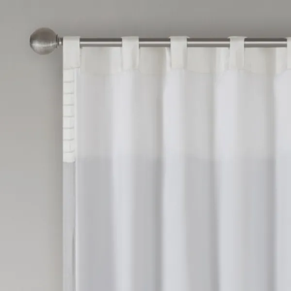 Curtains & Drapes-Kirkland's Home Gray Color Block Striped Curtain Panel, 84 In. Gray/White