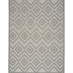 Outdoor Rugs-Kirkland's Home Gray Diamond Indoor/Outdoor Area Rug, 5X7 Silver