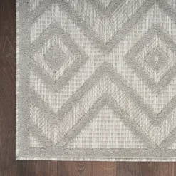 Outdoor Rugs-Kirkland's Home Gray Diamond Indoor/Outdoor Area Rug, 5X7 Silver