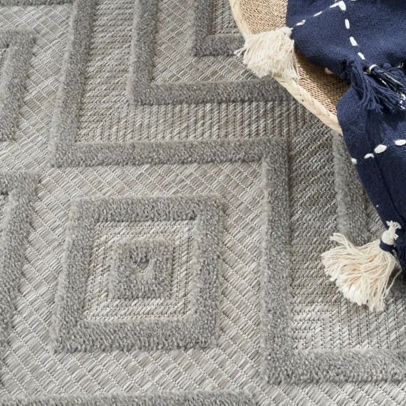 Outdoor Rugs-Kirkland's Home Gray Diamond Indoor/Outdoor Area Rug, 5X7 Silver