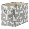 Baskets & Boxes-Kirkland's Home Gray Dog Show Rectangular Storage Bin, 18 In. Gray/White