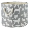 Baskets & Boxes-Kirkland's Home Gray Dog Show Round Storage Bin, 18 In. Gray/White