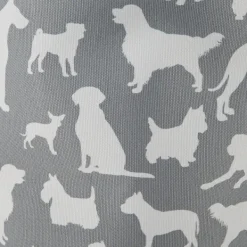 Baskets & Boxes-Kirkland's Home Gray Dog Show Round Storage Bin, 18 In. Gray/White