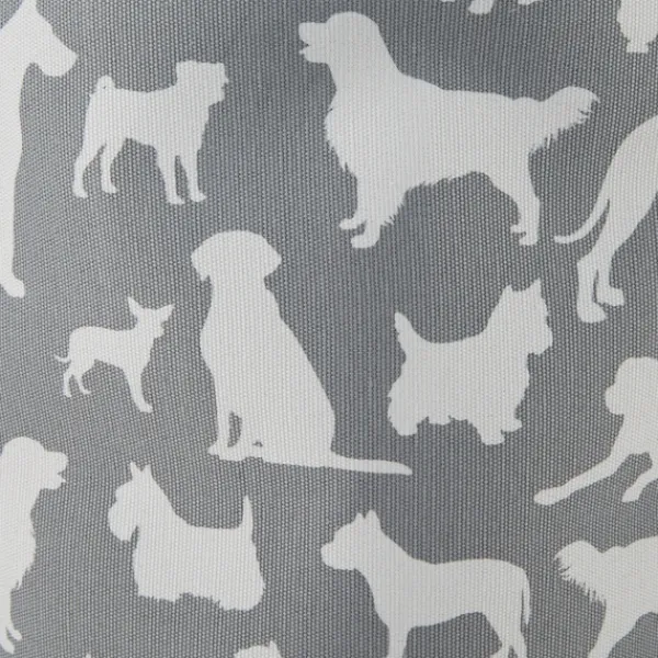 Baskets & Boxes-Kirkland's Home Gray Dog Show Round Storage Bin, 18 In. Gray/White