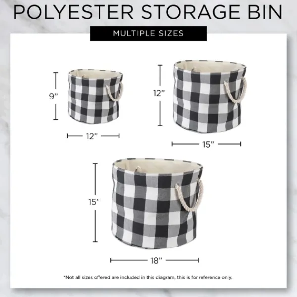 Baskets & Boxes-Kirkland's Home Gray Dog Show Round Storage Bin, 18 In. Gray/White