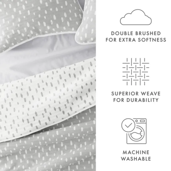 Quilts-Kirkland's Home Gray Dotted Reversible 2-Pc. Twin Quilt Set Gray/White