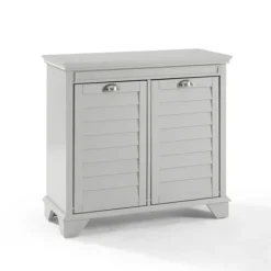 Bathroom Furniture-Kirkland's Home Gray Double Linen Hamper