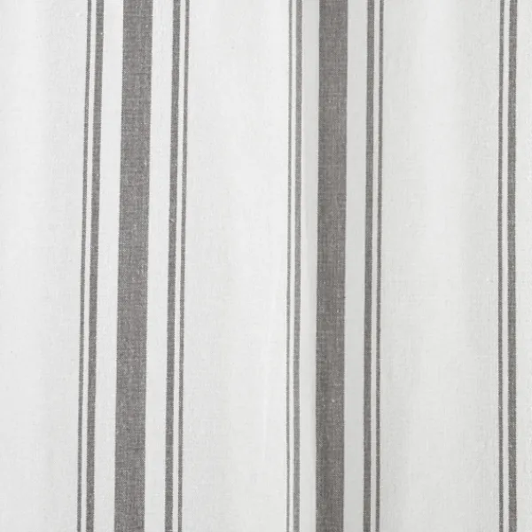 Curtains & Drapes-Kirkland's Home Gray Farmhouse Stripe Curtain Panels, Set Of 2 White/Gray