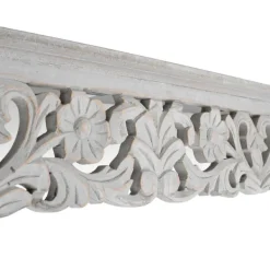 Shelves-Kirkland's Home Gray Floral Carved Wall Shelf