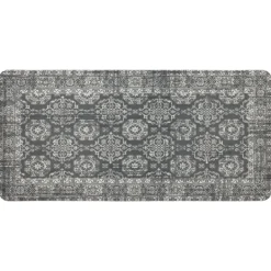 Kitchen & Floor Mats-Kirkland's Home Gray Floral Cushioned Kitchen Mat Gray/White