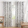 Curtains & Drapes-Kirkland's Home Gray Floral 2-Pc. Curtain Panel Set, 96 In. Gray/White